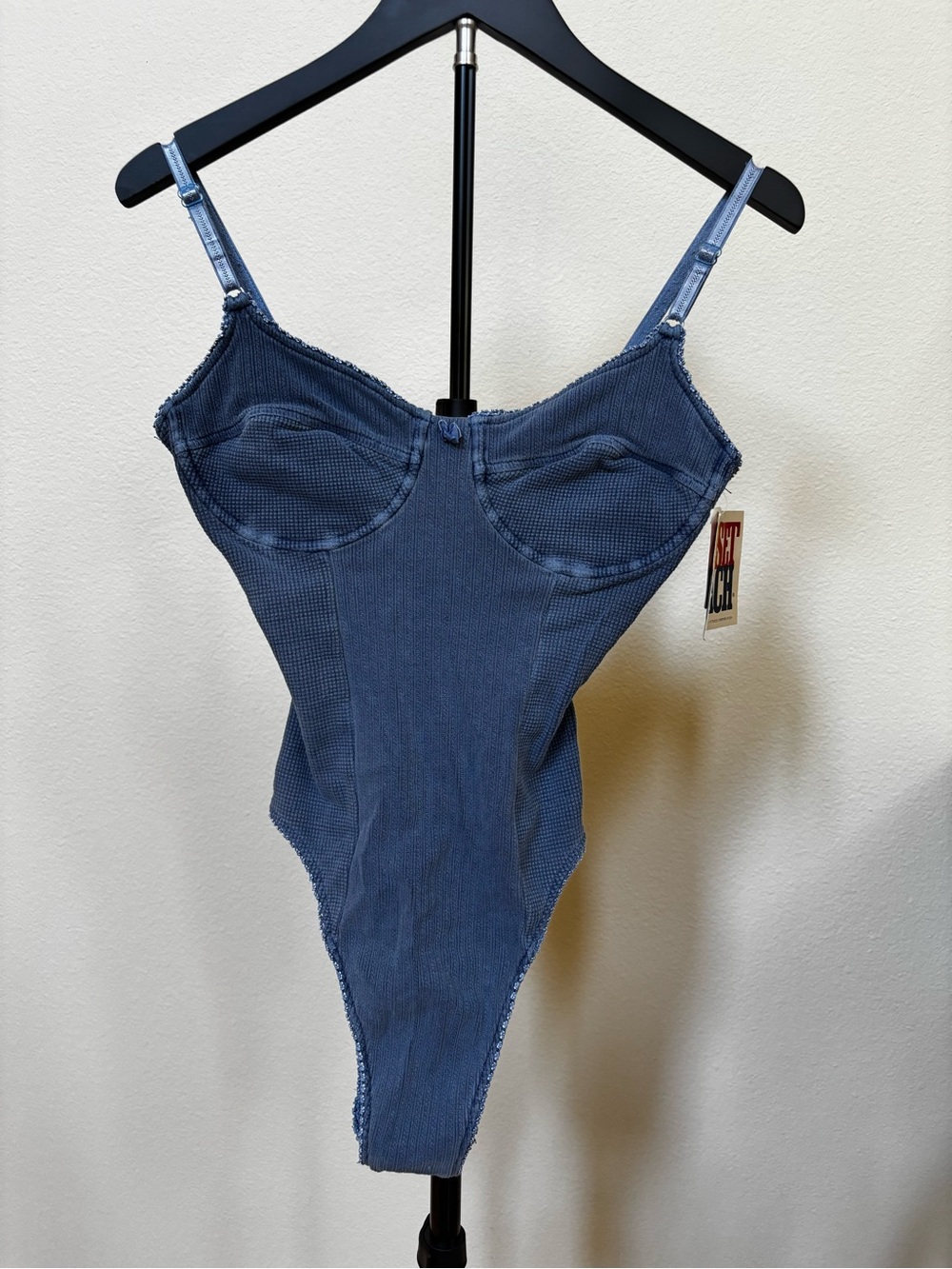 Sunset Beach Blue Waffle Knit Tank